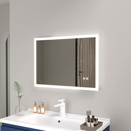 Plumbsys LED Bathroom Mirror With Light 70x50cm Illuminated Wall Mirror with Demister Anti-fog Touch Sensor IP54 Waterproof