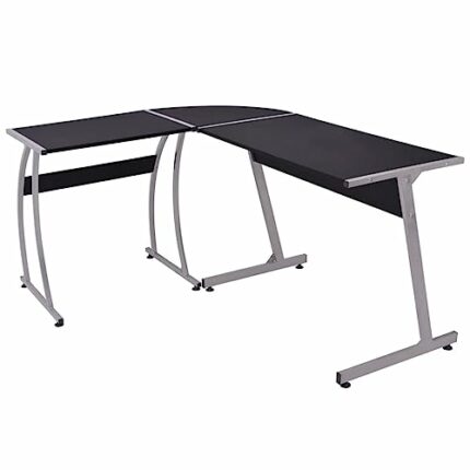 vidaXL Corner Desk Home Office Furniture Study Room Computer Writing Work Studying Table Workstation Writing Corner Desk L-Shaped Black