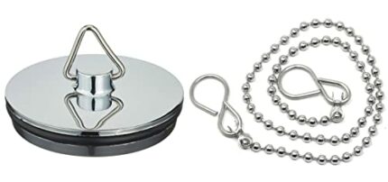 fiXte Replacement Sink Plug Shower Bath Chrome 38mm (1 1/2") Plug with 300mm (12") Chain