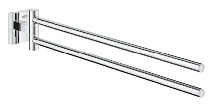 GROHE Start Cube Towel Bar – Bathroom Wall Mounted Towel Holder with 2 Swivel Arms (Metal, Concealed Fastening, Including Screws and Dowels, Dura