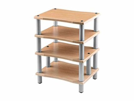 Monoprice Monolith 4 Tier Audio Stand XL, Maple