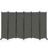 6 Panel Folding Privacy Screen, 10 ft. Extra Wide Partition Room Divider Portable Office Walls Dividers Room Separator, Grey