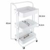 ASelected 3 Tier Storage Trolley with Lock 82x45x37CM Kitchen Storage Utility Cart Rolling Storage Rack for Bedroom Bathroom Office(White)