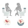 Bamboo Toilet Stool Iron 7''&9'' Adjustable Heights Foldable Iron Toilet Assistance Poop Steps with Non-Slip Layer for Adults Children Pregnant W