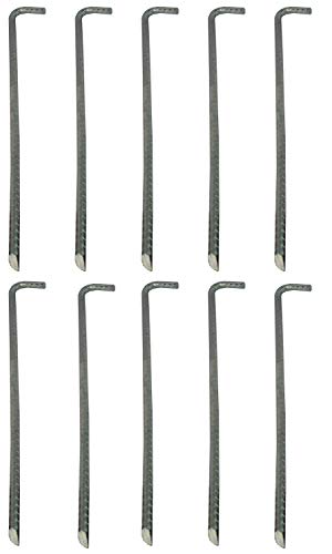 Savage Island 400mm x 10mm 10 Pack Galvanised Heavy Duty Steel Ground Stakes/Tent Pegs / Anchor Stakes. Suitable For Marquees, Trampolines, Gazeb