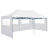 vidaXL Professional Folding Party Tent with 4 Sidewalls 3x6 m Steel White