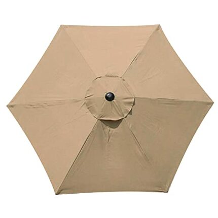 kemengsuer Replacement Parasol Cover, 2m/6 Ribs Polyester Fabric Waterproof Patio Umbrella Parasol Cover, Garden Parasol Canopy Cover Garden Shad