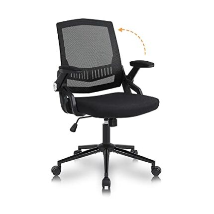 Youhauchair Desk Chair, Ergonomic Office Chair with Flip-up Armrests, Swivel Chair Computer Chairs with Padded Arm and Seat, Comfortable Desk Cha