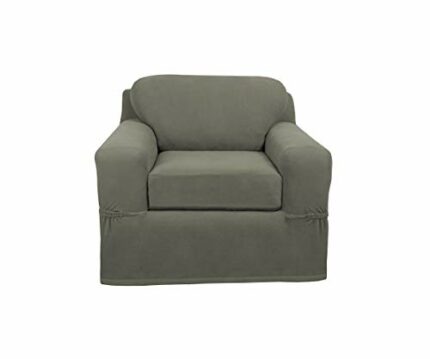 MAYTEX Pixel Ultra Soft Stretch Arm Furniture Cover, Dusty Olive Green armchair-slipcovers, 2-Piece Chair