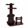 ZYZMH European-style Wood Violin Shaped Wine Bottle Glass Holder Display Rack, Holds 1 Bottle And 4 Cups