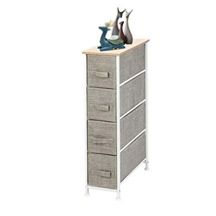 FGHOEV 4 Drawer Fabric Dresser Storage Tower Non-woven Chest of Dresser Bedroom Furniture Space Saving