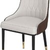 dining chair Kitchen Dining Room Furniture Chairs Kitchen Dining Chairs Modern PU Leather High Back Padded Soft Seat Chair Metal Legs Living Room