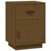 Bedside Cabinet Honey Brown 40x34x55 cm Solid Wood Pine