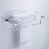 Towel Rack,Shelf Chrome 304 Stainless Steel Bath Towel Rail Perforated Towel Holder Simple Double-Layer Bathroom Rack Wall Mounted Towel Holder I