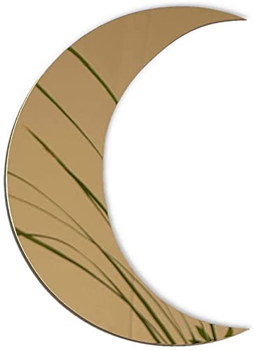 Crescent Moon Mirror - Wall Decor with Chic Boho Aesthetic for Urban Living Room Apartment Bedroom or Home - Durable Lightweight and Safe Acrylic