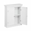 VERSANORA Teamson Home Wooden Bathroom Wall Cabinet, Bathroom Cabinet, Removable Storage Cabinet, Double Louvered Doors, White, Glancy Collection