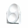 Anika 91630 3-Way Oval Mirror | 2X and 3X Magnification | Portable and Hands Free | Sleek and Stylish, White, 18 x 5 x 27.5 cm