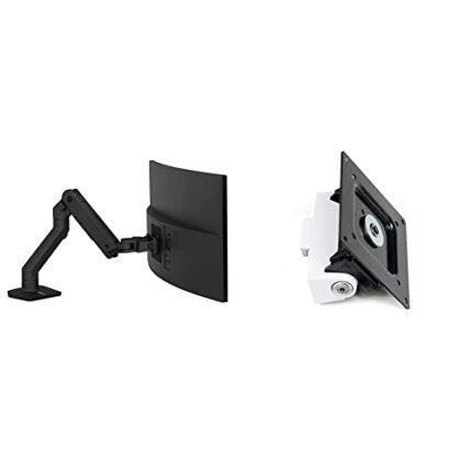 Ergotron HX Desk Monitor Arm - Mounting kit (articulating arm, desk clamp mount, grommet mount, pivot) for Monitor - matte black - screen size: u