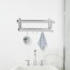 Towel Racks with Hooks Bathroom Towel Rack 2 Tier Multilayer Hotel Racks Stainless Steel Towel Bar Shelf Wall-Mounted Towel Shelves for Shower To