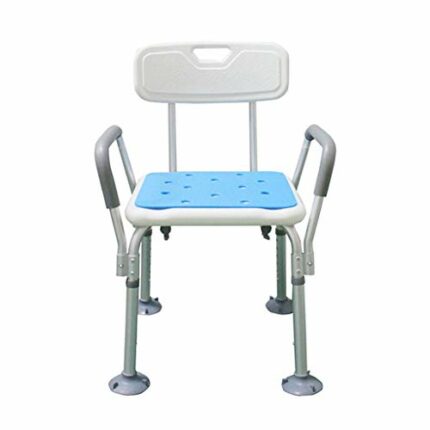 Bath Stools,Shower Stool Shower Stool Bathroom Seat Bath Chair Lightweight Aluminum with Armrests Non-Slip Adjustable Height Elderly Disabled Pre