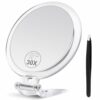 B Beauty Planet 30X Magnifying Mirror, Magnifying Mirror with Stand and Tweezers, Handheld Mirror with 30X/1X Magnification, Compact Mirror for T