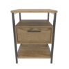 DECOROTIKA - Alba Nightstand Bedside Table – Modern and pratical - Black and Oak Colour