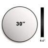 ZENMAG Round Wall Mirror, 30" Metal Framed Round Mirror, Large Bathroom Mirror, Decorative Large Black Round Wall Mirror for Living Room, Bedroom