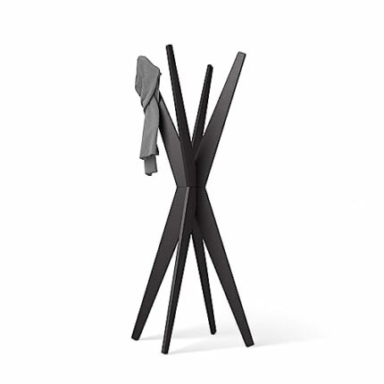 Mobili Fiver, Coat stand, Emma Ashwood Black, Laminate-finished, Made in Italy