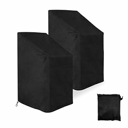AZKEEGREY 2 Pack Garden Chair Covers Waterproof, Outdoor Chair Cover Waterproof Stacking Chair Cover UV Protection Cover with Pouch(120 x 75 x 75