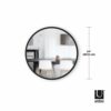 Umbra Hub 24” Round Wall Mirror With Rubber Frame, Modern Room Decor for Entryways, Washrooms, Living Rooms and More, Black