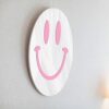 Visgo Preppy Room Decor Smiley Face Mirror - 11.8 Inches Aesthetic Wall-Mounted Mirror for Teen Girls Bedroom, Wall Decor, and Dressing Table | E