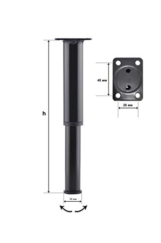 Polymat Adjustable Bed Center Rail Support Foot Leg Wooden Bed Double King Size Slats (24 cm - 35 cm)