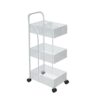DINGZZ Scandinavian Iron Shelves Bedroom Kitchen Metal Removable Bathroom Storage Rack With Wheels Trolley