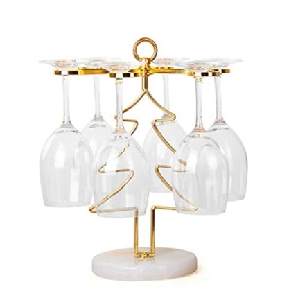 JJZXD Wine Glass Holder, Christmas Tree Countertop Wine Glass Holder, Elegant Freestanding Table Top Goblet Wine Glass Holder