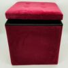 Soft Velvet Diamante Ottoman Folding Storage Box Footstool Seat 2size (blush pink, 38x76x38cm)
