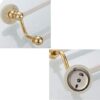 Bathroom Space Aluminum Wall Towel Rack Bathroom Towel Rack Shelf Storage Rack Single Rod Bathroom Shower Rack (Gold + White) Tower Hanger/80Cm