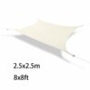 Warooma 2.5m x 2.5m Sun Shade Sails Canopy with Rope Rectangle Sand UV Heavy Duty Commercial Grade Patio Waterproof Block Sun Shade Awning for Ou