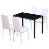 DINGZZ Kitchen Tables and Chairs Set Dining Room Table Set for 4 Set Black and White