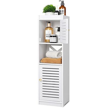 MOBPMO Bathroom Cabinets, Bathroom Storage Units with Open Storage Shelf, Free-Standing Floor Cabinets, Corner Organizer Cupboard for Bedroom Kit