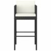 vidaXL Garden Bar Set 5 Piece, Bar Table Set with Cushions, Outdoor Table and Chairs for Patio Terrace, Bistro Table Set Bar Stool, Black Poly Ra