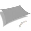 Warooma 2.5m x 2.5m Sun Shade Sails Canopy with Rope Rectangle Sand UV Heavy Duty Commercial Grade Patio Waterproof Block Sun Shade Awning for Ou