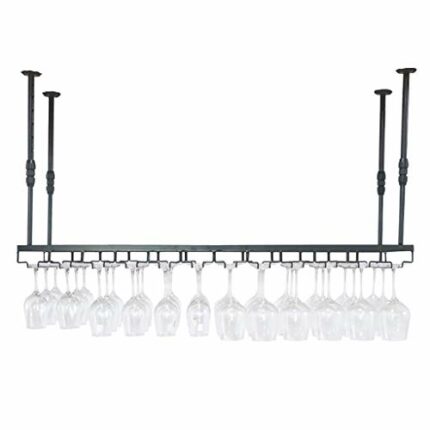Vintage Ceiling Stylish Simplicity Wine Glass Holder Simple Creative Display Storage Bottle Holder Wine Glass Holder Height Adjustable Bar Floati