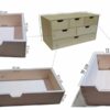 COLLECTOR Wooden World 5 Drawer Plain Wooden Storage Box Chest Cupboard Decoupage Solid Wood Jewellery Chest