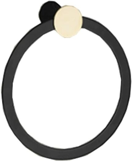 RAKUTE Towel Ring Pure Copper Towel Placard Classic Black 50cm Long Fashion Double-Layered not Rust Bathroom Ring