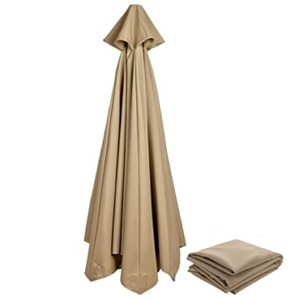 AUPSU 3m Umbrella Replacement Parasol Canopy, 6/8 Ribs Patio Replacement Parasol Cover Umbrella Cover for Garden Yard Patio Deck (Roof Canopy Onl