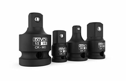 LEXIVON Schlagschrauber Adapter, 4 teiliger Satz | 1/2" auf 3/8" | 1/4" auf 3/8" | 3/8" auf 1/4" | 3/8" auf 1/2" | Umbauten Adapter-Satz passend