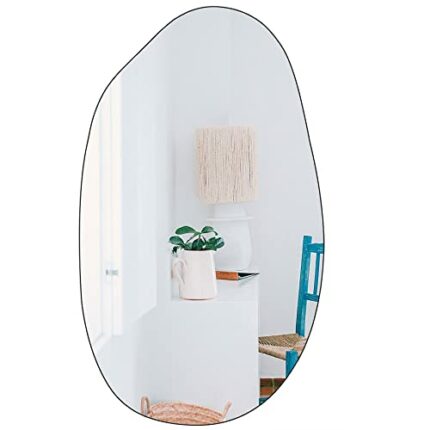 BOMINICA Asymmetrical Wall Mirror Frameless Irregular Accent Mirror for Living Room Entryway Bedroom, 19.5"x33.5"