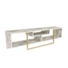 DECOROTIKA Asal 150 cm Wide TV Unit Media Console for TVs up to 65 inch (White and Black)