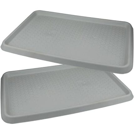COM-FOUR® 2x Shoe drip tray - Shoe rack with drainage channel - Shoe mat with raised edge - Shoe tray in grey (2 pieces - gray 60x40cm)
