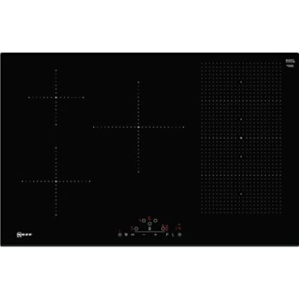 NEFF N70 T58FD20X0 Flex Induction Hob with 5 burner zones, PowerBoost and Touch Control, Black, 80cm wide,